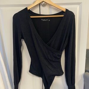 Abercrombie & Fitch Black V-Neck Bodysuit